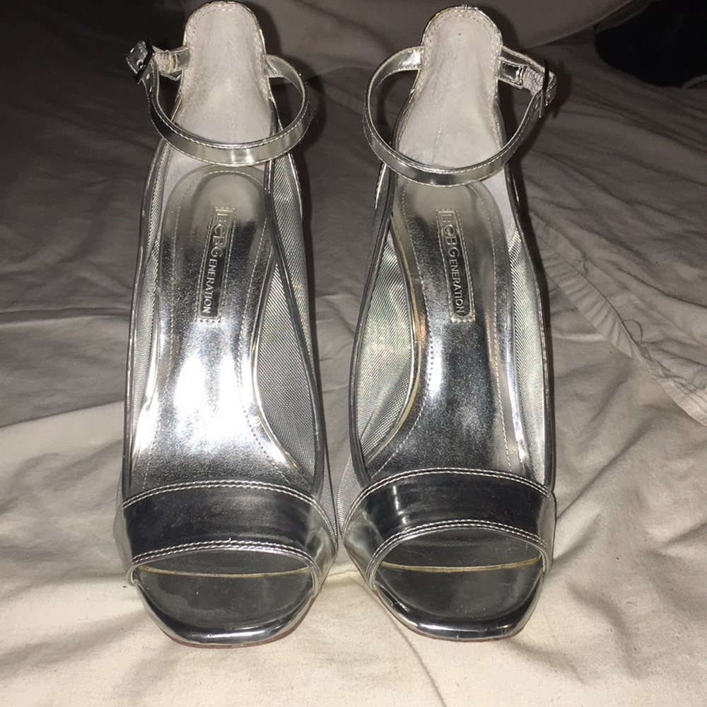 BCBGeneration Silver Heels